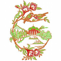 Flowers And Tree Embroidery Design 4